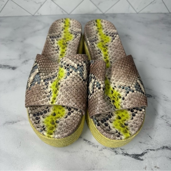 Kate Spade Zia Platform Leather Espadrille Snake Print Size 9 B - Picture 13 of 13